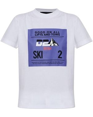 DSquared² Printed Crewneck T-Shirt - Blue