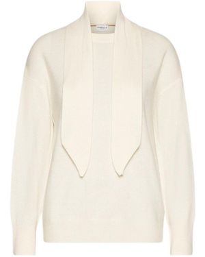 Marella Scarf-Adorned Sweater - White