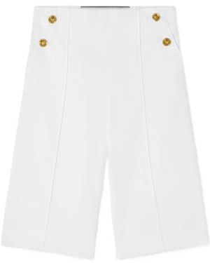 Versace Greca-Detailing Cotton Shorts - White