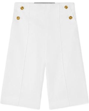 Versace Greca-Detailing Cotton Shorts - White