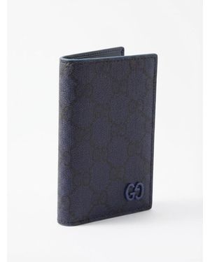 Gucci Dusty Interior Gg Long Card Case - Blue