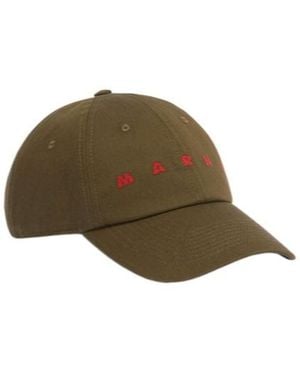 Marni Logo Embroidered Curved-Peak Baseball Cap - Brown