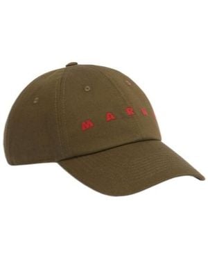 Marni Logo Embroidered Curved-Peak Baseball Cap - Brown