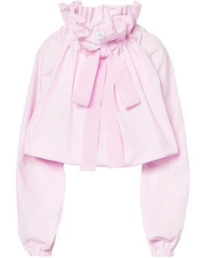 Patou Iconic Bow-Detailed Ruffled Blouse - Pink