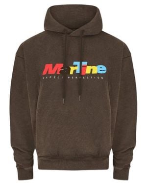Martine Rose Logo Print Drawstring Hoodie - Brown