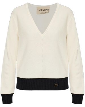 Valentino Long-Sleeved Sweater - White