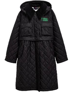 BARBOUR X GANNI Quilted Pleated Cotton Jacket - Black