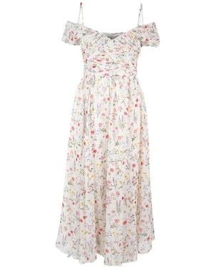 Giambattista Valli Printed Off-The-Shoulder Midi Dress - White