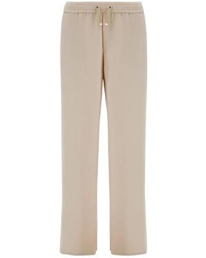 Herno Matte Crepe Satin Pants - Natural
