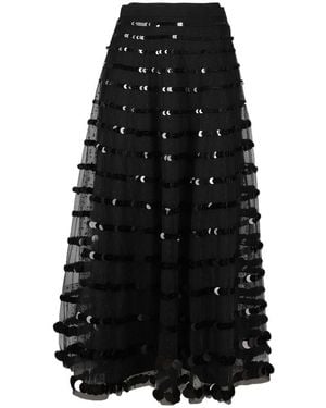 RED Valentino Tulle A-Line Midi Skirt - Black