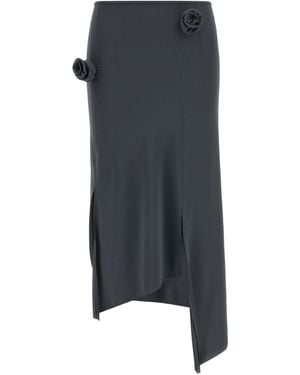 Coperni Flower Slit Asymmetric Hem Skirt - Grey