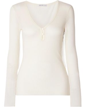 James Perse Ribbed Cotton And Cashmere Blended Top - White