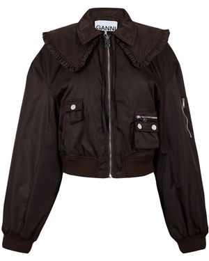 Ganni Short Flight Jacket - Black