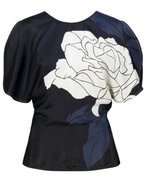 Victoria Beckham Drape Sleeve Top - Blue