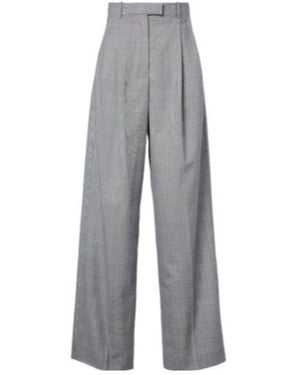 Givenchy Checked Wool Wide-Leg Pants - Gray