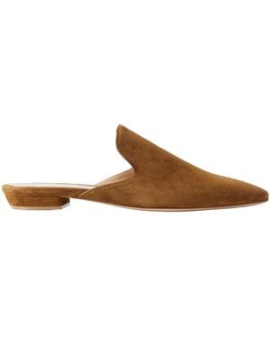 Gianvito Rossi Raja Suede Slippers - Brown