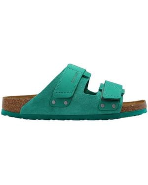Birkenstock Uji Touch-Strap Suede Sandals - Green