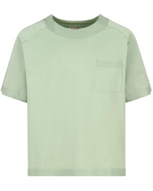Marni Logo-Embossed T-Shirt - Green