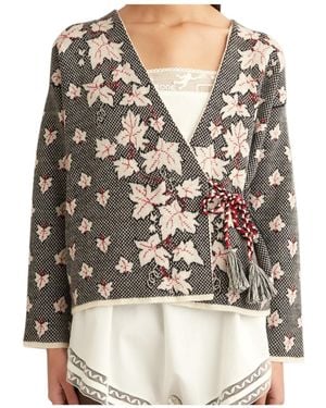 Bode Patterned Jacquard Knit Cardigan - Black