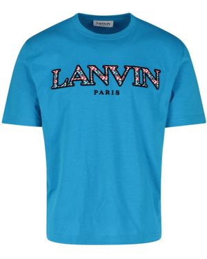Lanvin Logo Print T-Shirt - Blue
