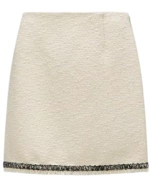 Moncler Tweed Mini Skirt - Natural