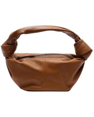 Bottega Veneta Mini Double Knot Zipper Handbag - Brown