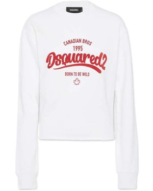DSquared² Logo Cotton Sweatshirt - White