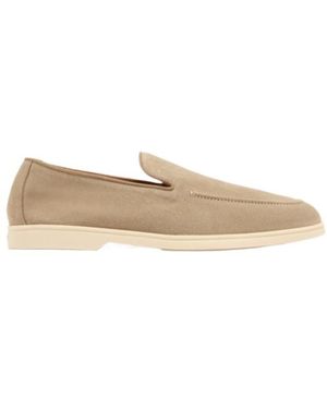 Doucal's Round Head Loafer Shoes - Natural