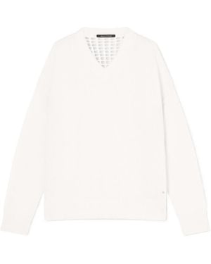 ARMANI EXCHANGE Oversized Sweater With Perforated Back - White
