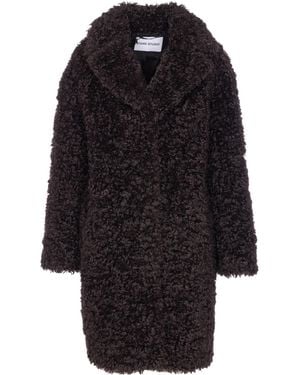 Stand Studio Camille Cocoon Long Sleeved Coat - Black