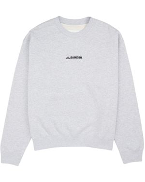 Jil Sander Logo Print Crewneck Sweatshirt - White