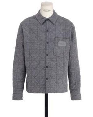 Dior Cannage Overshirt With Christian Couture Embroidery - Gray