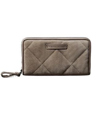 Brunello Cucinelli Logo Quilted Wallet - Gray