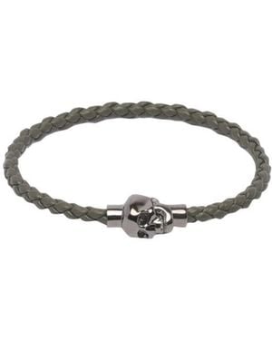 McQueen Skull Charm Braided Bracelet - Multicolour