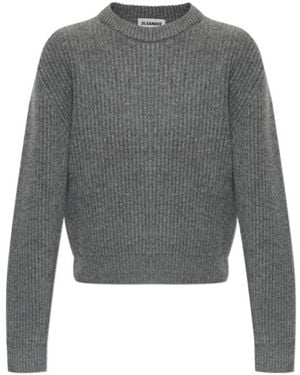 Jil Sander Ribbed Crew-Neck Knitted Jumper - Grey