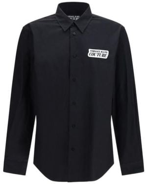 Versace Jeans Couture Logo Patch Cotton Shirt - Blue