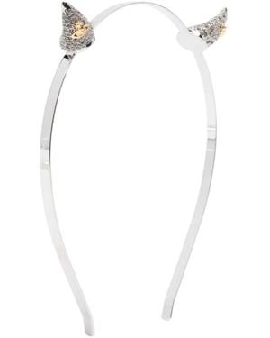 Vivienne Westwood Horn-Detail Embellished Headband - White