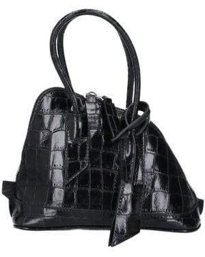 The Attico The Embossed Zipped Top Handle Bag - Black