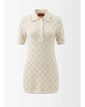 Gucci Gg Jacquard Dress - Natural