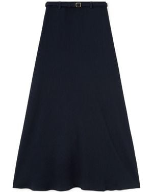 Loro Piana Miley Belted Midi Skirt - Blue