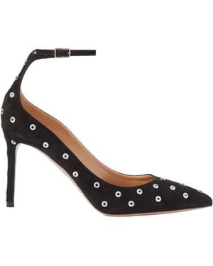 Aquazzura Embellished Suede Court Shoes - Metallic