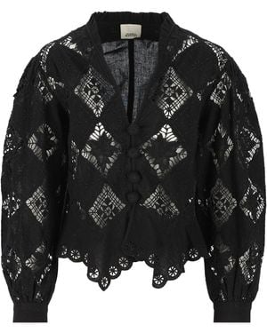 Isabel Marant Nina Broderie-Anglaise Top - Black