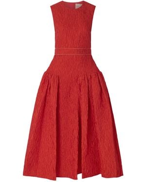 ROKSANDA Aya Cloqué Midi Dress - Red