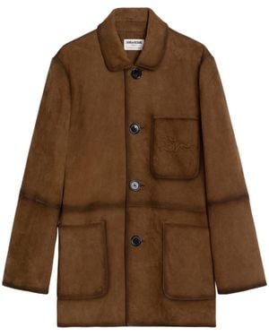 Zadig & Voltaire Venezia Pocket Suede Jacket - Brown