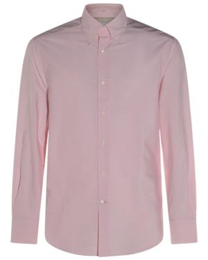 Brunello Cucinelli Striped Poplin Slim Fit Shirt - Pink