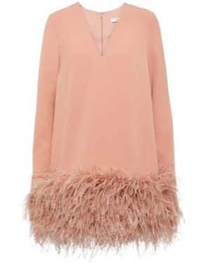Safiyaa Aleannah Feather-Trimmed Crêpe Minidress - Pink