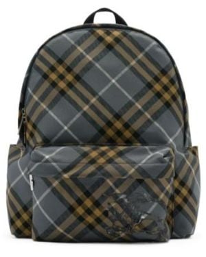 Burberry Classics Checked Backpack - Grey