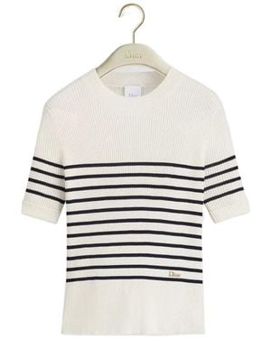 Dior Iviera Short-Sleeved Fitted Jumper - White