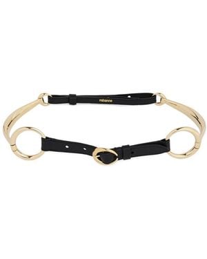 Rabanne Ring Leather Belt - White