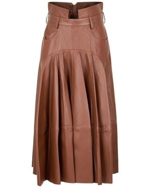 Zimmermann Waistband Midi Skirt - Brown
